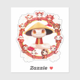 Pegatina Diseño de serpientes de Año Nuevo lunar chino 3