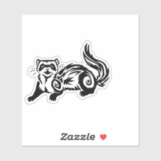 Pegatina Diseño de tatuaje de ferret tribal