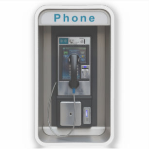 Pegatina Diseño de Teléfono Público Retro, Arte de Cabina T