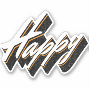 Pegatina Diseño de texto feliz