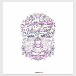 Pegatina Diseño de tipografía adorable mágica Namastay Unic