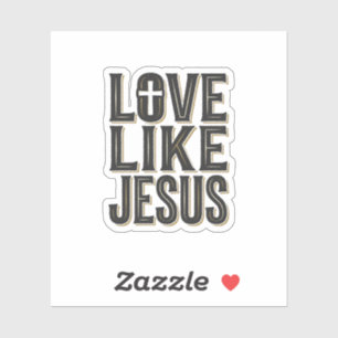 Pegatina Diseño de tipografía cristiana Ama como Jesús_1