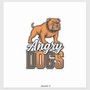 Pegatina Diseño de tipografía de bulldog vintage Angry Dogs