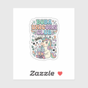Pegatina Diseño de tipografía Kawaii Club de Unicornios Bob