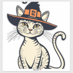Pegatina Diseño de un gato de enfermeras espeluznantes para