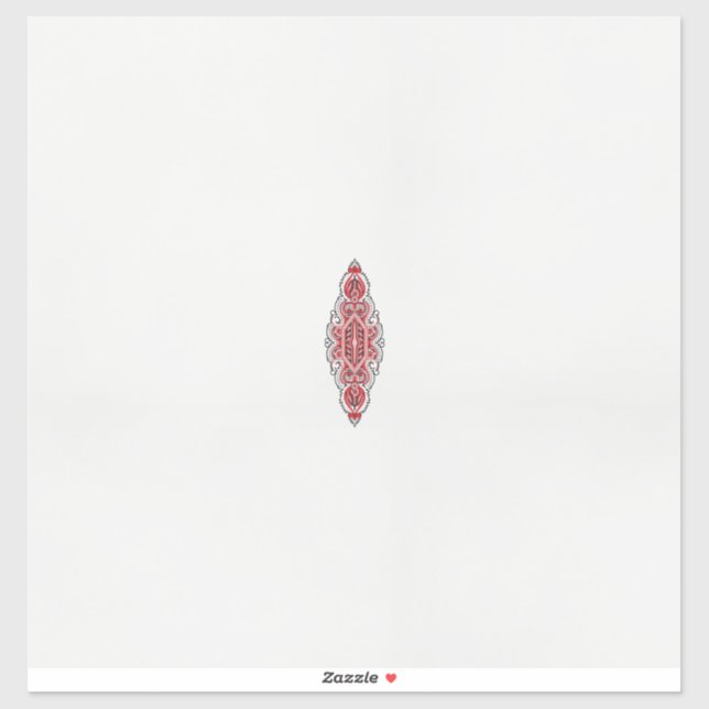 Pegatina diseño de un patrón rojo y blanco (Hoja)