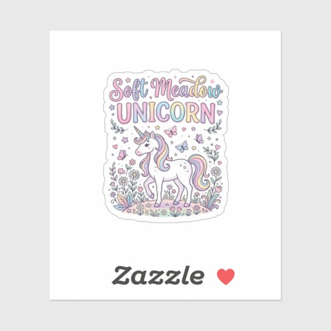 Pegatina Diseño de vector adorable unicornio suavecito de p (Hoja)