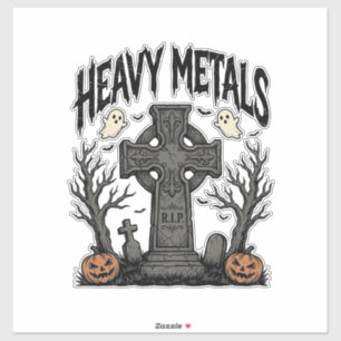 Pegatina Diseño de vector cementerio de Halloween de metale