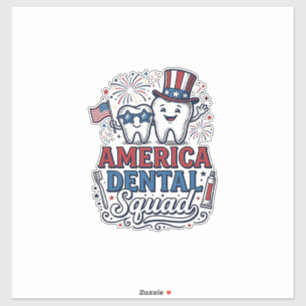 Pegatina Diseño de vector de diente patriótico del equipo d