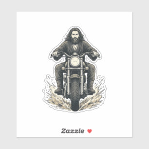 Pegatina Diseño de vector de motorista de motocicleta de gr