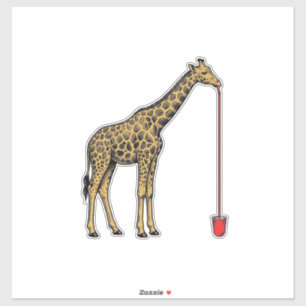 Pegatina Diseño de vector de pajita para beber jirafa vinta