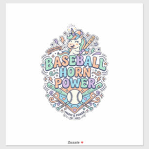 Pegatina Diseño de vector kawaii de poder de cuerno de béis