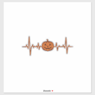 Pegatina Diseño de vector vintage de calabaza latido de Hal