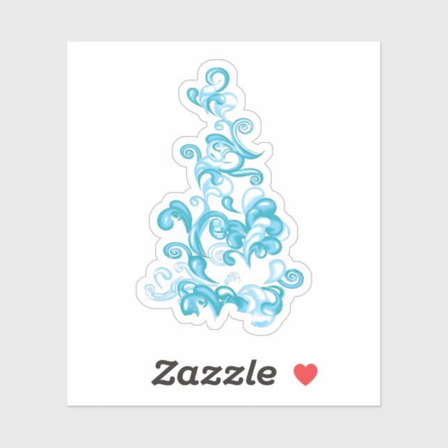 Pegatina Diseño decorativo azul bola, turquesa medio (Hoja)