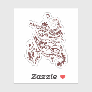 Pegatina Diseño decorativo rojo anaranjado