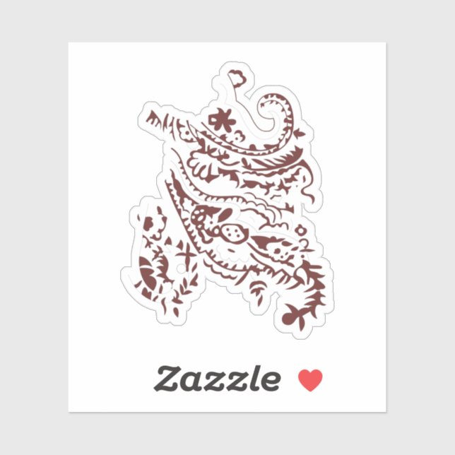 Pegatina Diseño decorativo rojo anaranjado (Hoja)