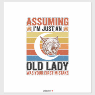 Pegatina Diseño divertido de camiseta vintage de Wildcat an