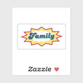 Pegatina Diseño divertido de cómic sobre familia
