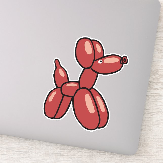 Pegatina Diseño divertido de perros globos rojos (Detalle)