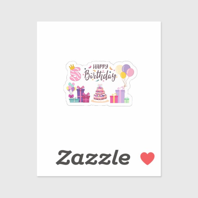 Pegatina Diseño editable de feliz cumpleaños  (Hoja)