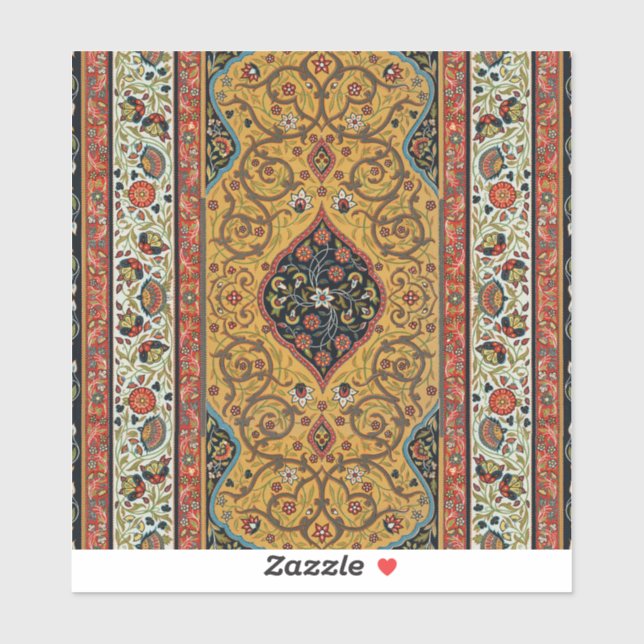 Pegatina Diseño elegante de alfombra persa antigua (Hoja)