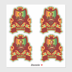 Pegatina Diseño Escudo Selassie Rasta