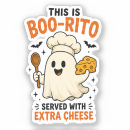 Pegatina Diseño “Esto es un Boo-Rito servido con queso extr