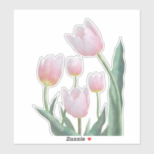Pegatina Diseño floral de tulipanes pastel