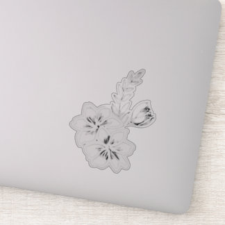 Pegatina Diseño floral en blanco y negro