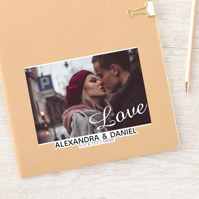 Pegatina Diseño fotográfico personalizado de parejas (Cuaderno)