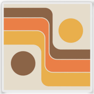 Pegatina Diseño geométrico de estilo retro Mod años 70