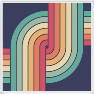 Pegatina Diseño geométrico retro de los 70