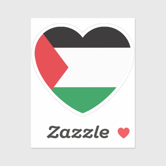 Pegatina diseño gráfico lindo con bandera palestina (Hoja)