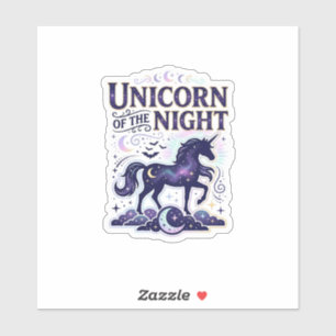 Pegatina Diseño Gráfico Unicornio de la Noche Zazzle Design