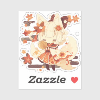 Pegatina Diseño japonés de inspiración cuta de Yokai