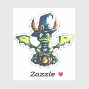 Pegatina Diseño mágico de dragones de Halloween