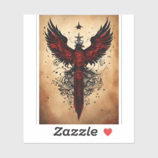 Pegatina Diseño majestuoso de camiseta con águila de crista