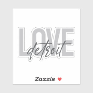 Pegatina Diseño moderno, simple, fresco, urbano Love Detro