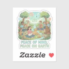 Pegatina Diseño Motivacional Paz Mental, Paz en la Tierra
