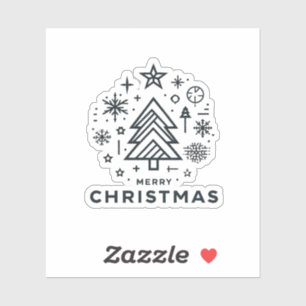 Pegatina Diseño navideño navideño minimalista