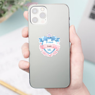 Pegatina Diseño para Proteger a los Niños Trans, Regalo par