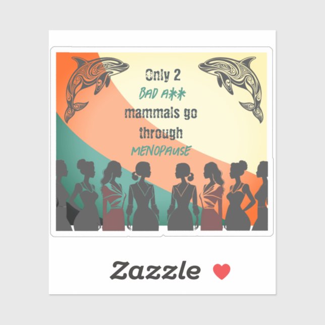 Pegatina Diseño retro de la fuerza de la menopausia (Hoja)