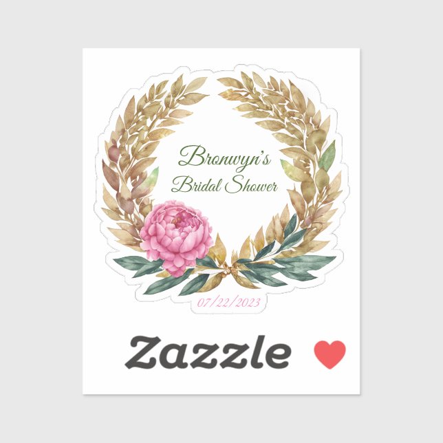 Pegatina Diseño Romantic Bridal Shower (Hoja)
