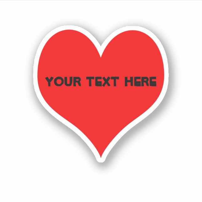 Pegatina Diseño sencillo de corazón rojo (Anverso)