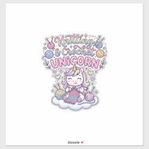 Pegatina Diseño tipográfico adorable de unicornio de punto 