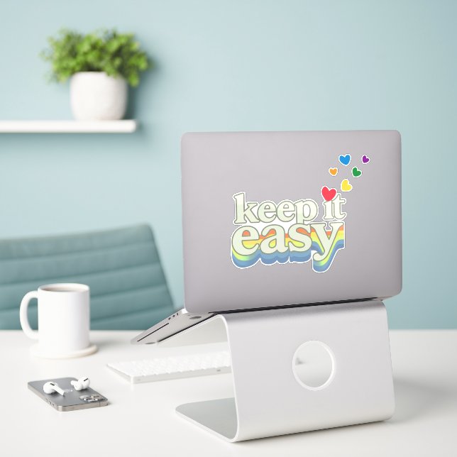 Pegatina Diseño tipográfico Retro Pride Fácil de Mantener (Ordenado portátil  en el escritorio)