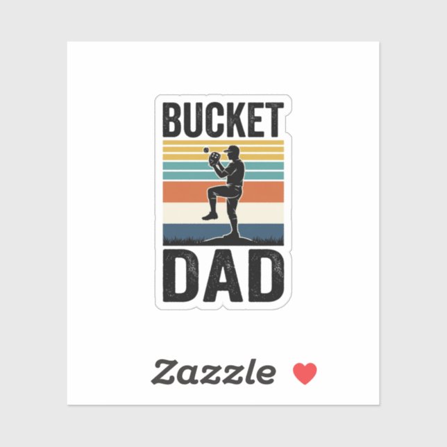 Pegatina Diseño vectorial Bucket Dad Retro Baseball Padre_1 (Hoja)