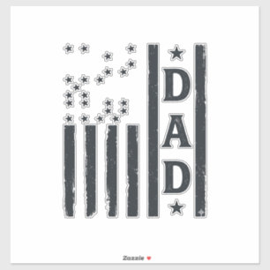 Pegatina Diseño vectorial de bandera americana de papá vint