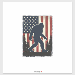 Pegatina diseño vectorial de bosque de bandera americana Bi