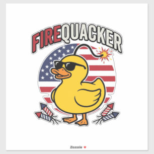 Pegatina Diseño vectorial de fuegos artificiales de pato pa
